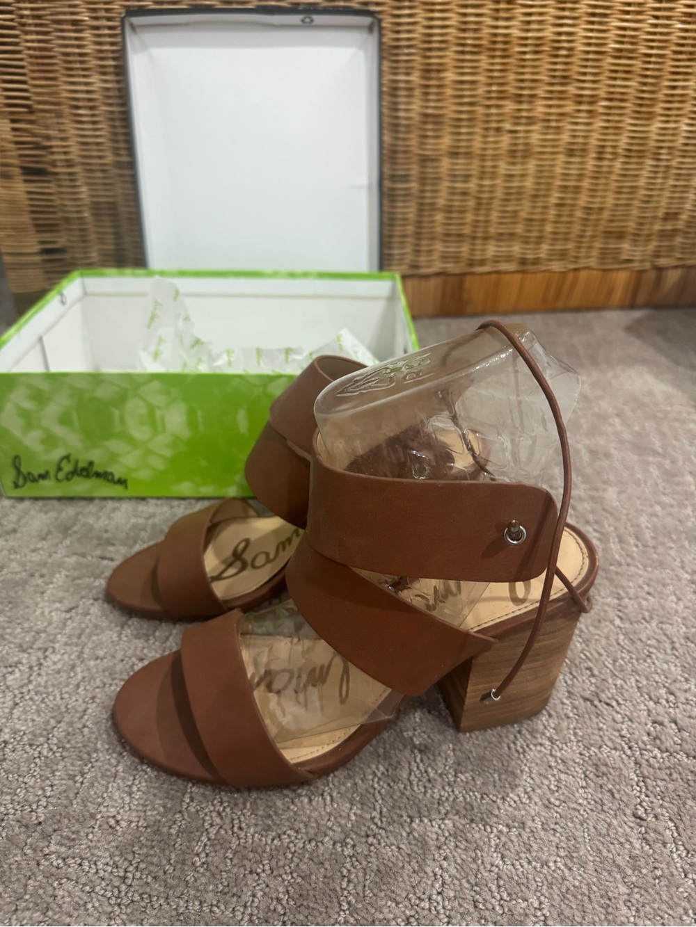 Sam Edelman Brown Strappy Block Heel Sandals